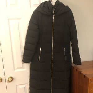 Cole Haan long down coat black
